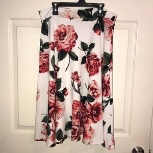 White w/ pink flowers skirt